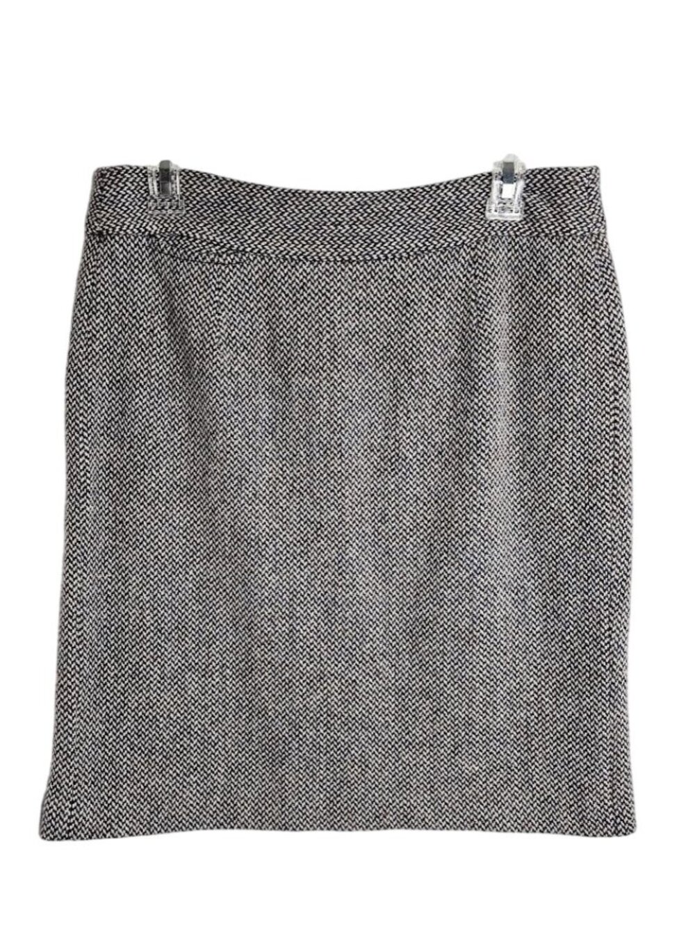 J. CREW Wool Tweed Skirt size 8 GRAY & BROWN Pencil Academia Preppy School Twee